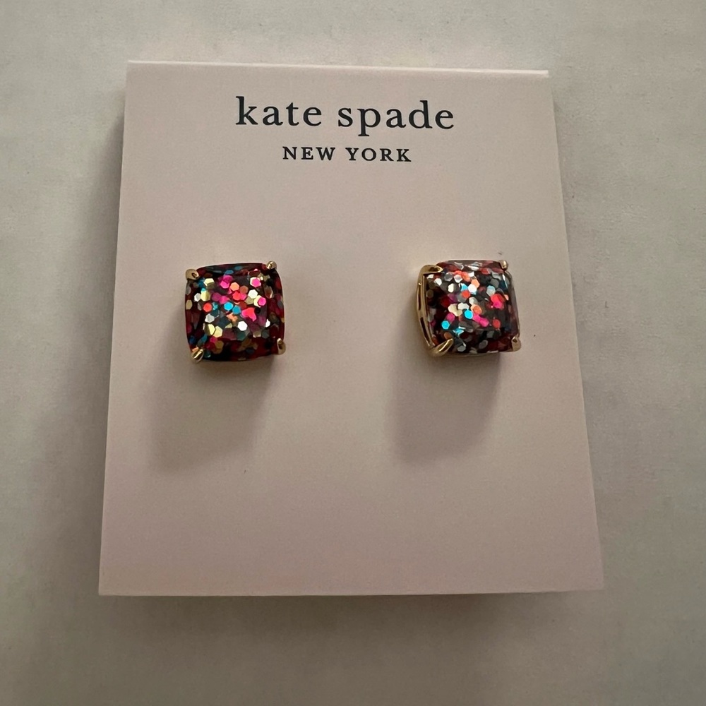 Kate Spade New York Glitter Mini Square Stud Earrings